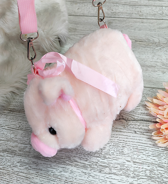 Bolso De Peluche De Cerdito